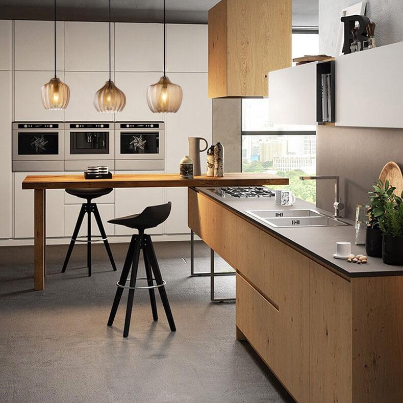 Frendorf | LuxeWave Nordic Glas-Pendelleuchte | Wellenstruktur | 1-Licht Barrel Design | Rauchgrau & Cognac Optionen