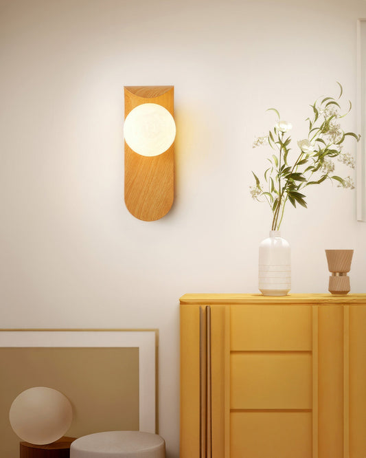 Frendorf | RetroSphere - Vintage sphärische Holz Wandleuchte