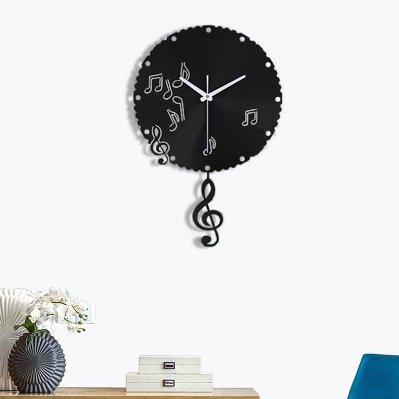 Musiknoten Pendel Stille Wanduhr