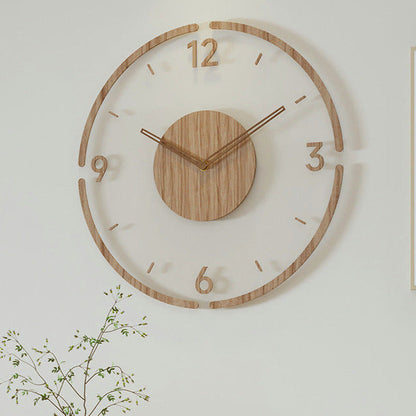 Nordic Massivholz Stille Wanduhr 14 Zoll