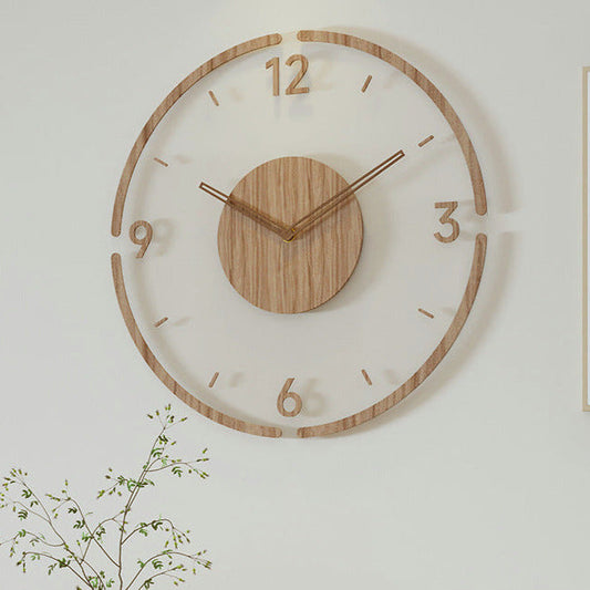 Nordic Massivholz Stille Wanduhr 14 Zoll