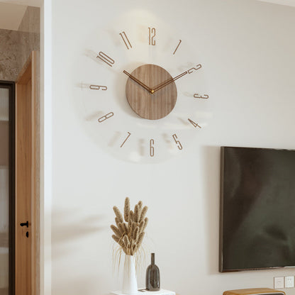 Nordic Massivholz Stille Wanduhr 14 Zoll