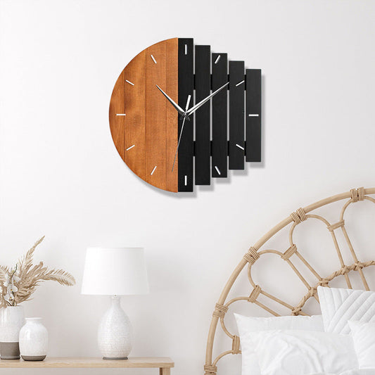 Einzigartige Holzanalooge Stille Wanduhr
