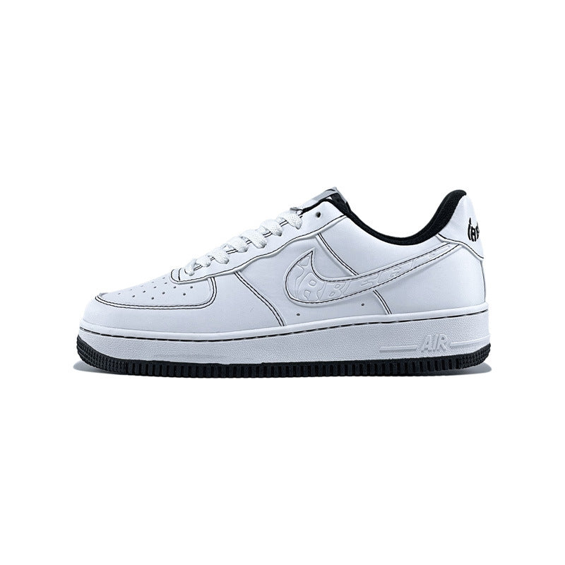 Frendorf | Damen Low-Top Dunk Trendy Sneaker Casual Air Force Nr. 1 AF Board Schuhe AJ weiße Schuhe