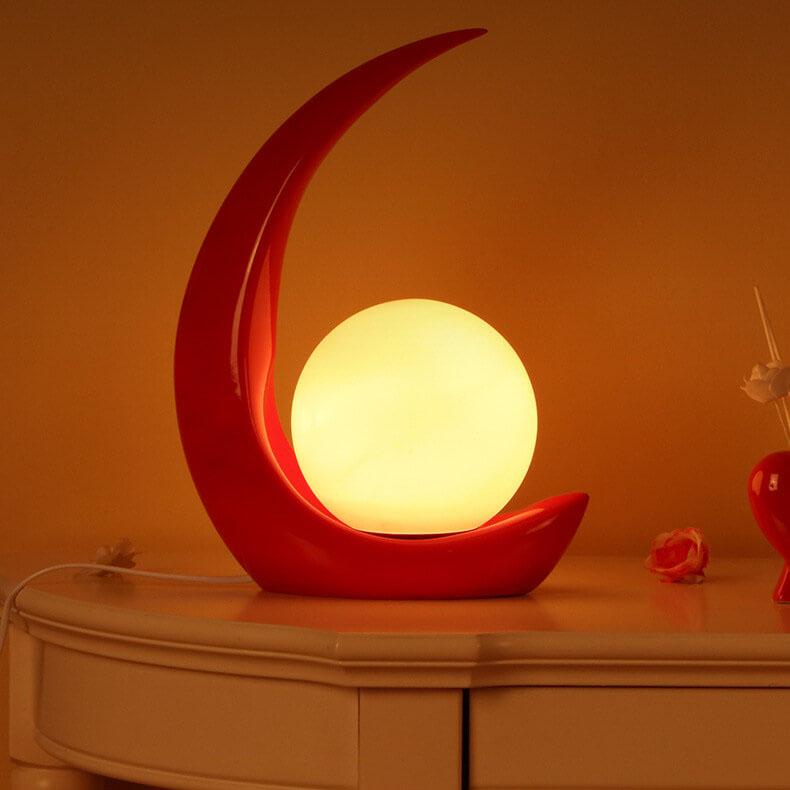 Frendorf | Lunovia LED Tischlampe mit Halbmond-Design | Kreatives Dekolicht | Dimmbar & Vielseitig