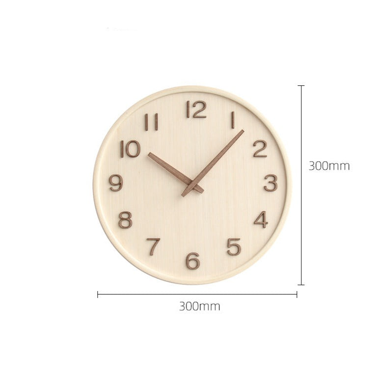 Analoge Holzwanduhr rund für das Zuhause