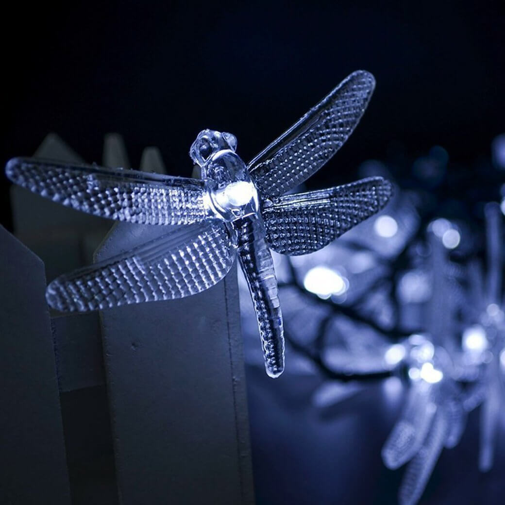 Frendorf | SolarGlim Dragonfly LED Lichterkette | Solarbetrieben | Wasserdicht | Party- & Gartenbeleuchtung