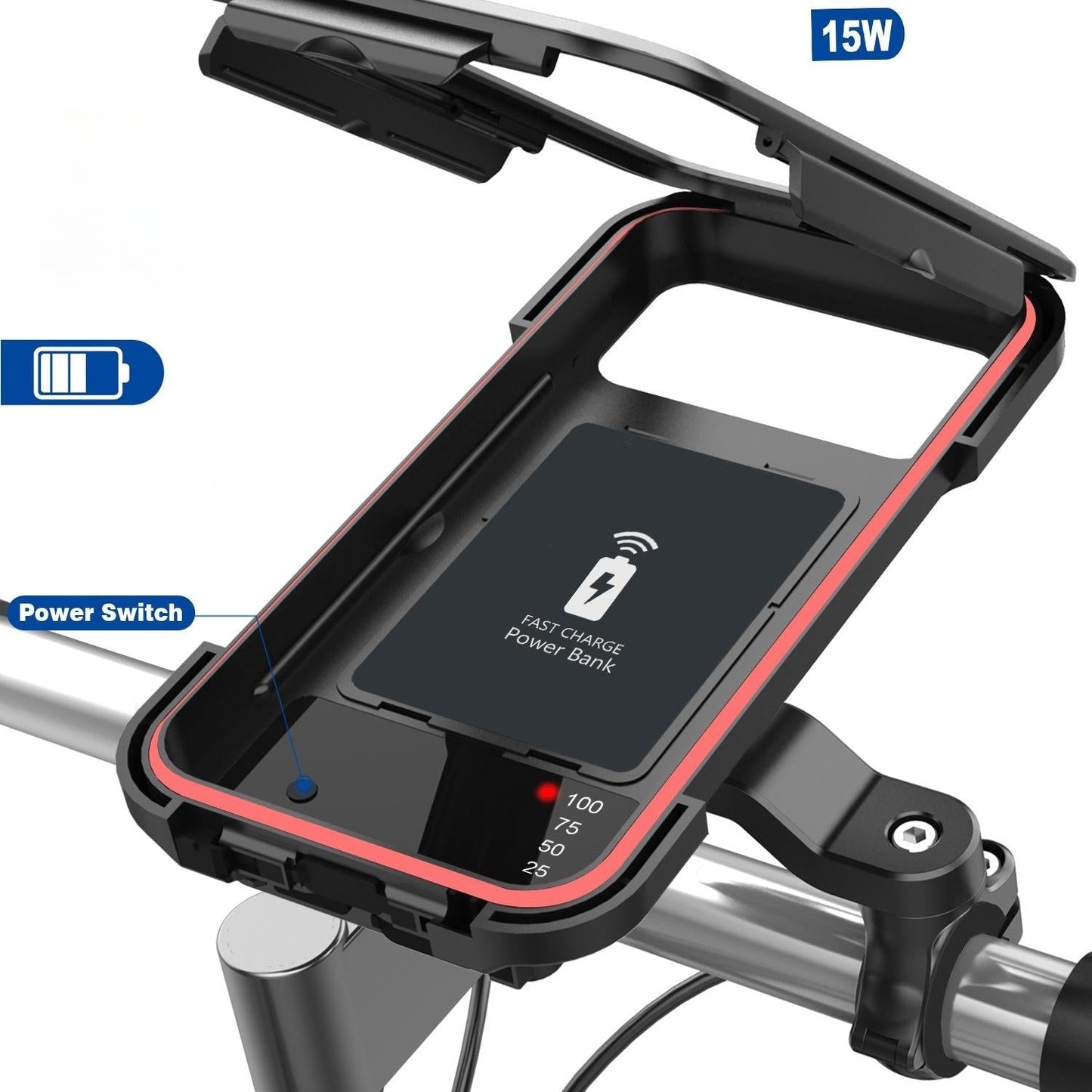 Frendorf | 15W Powerbank-Wasserdichte Halterung für den Fahrradlenker
