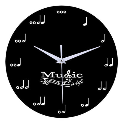 Musiknoten Wanddekoration Stille runde Uhr