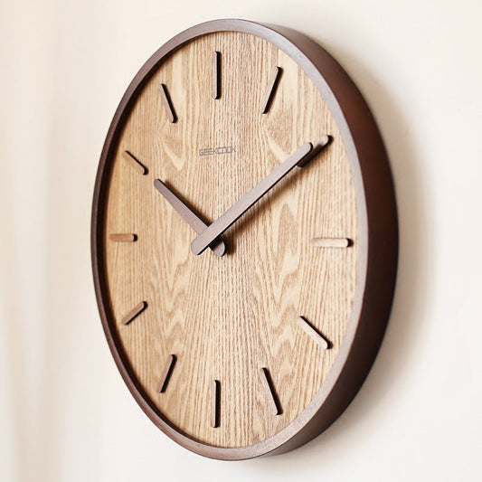 Minimalistische Stille Holz-Wanduhr 12 Zoll