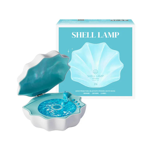 Shell Lampe Wellen Retro Bluetooth Plattenspieler LED Nachtlicht - Perfektes Geschenk für Kinder und Mädchen