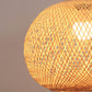 Frendorf | BambooAura Bambus Pendelleuchte | Runder Ball | Japanischer Stil | 1-flammig | Beige | Handgewebt