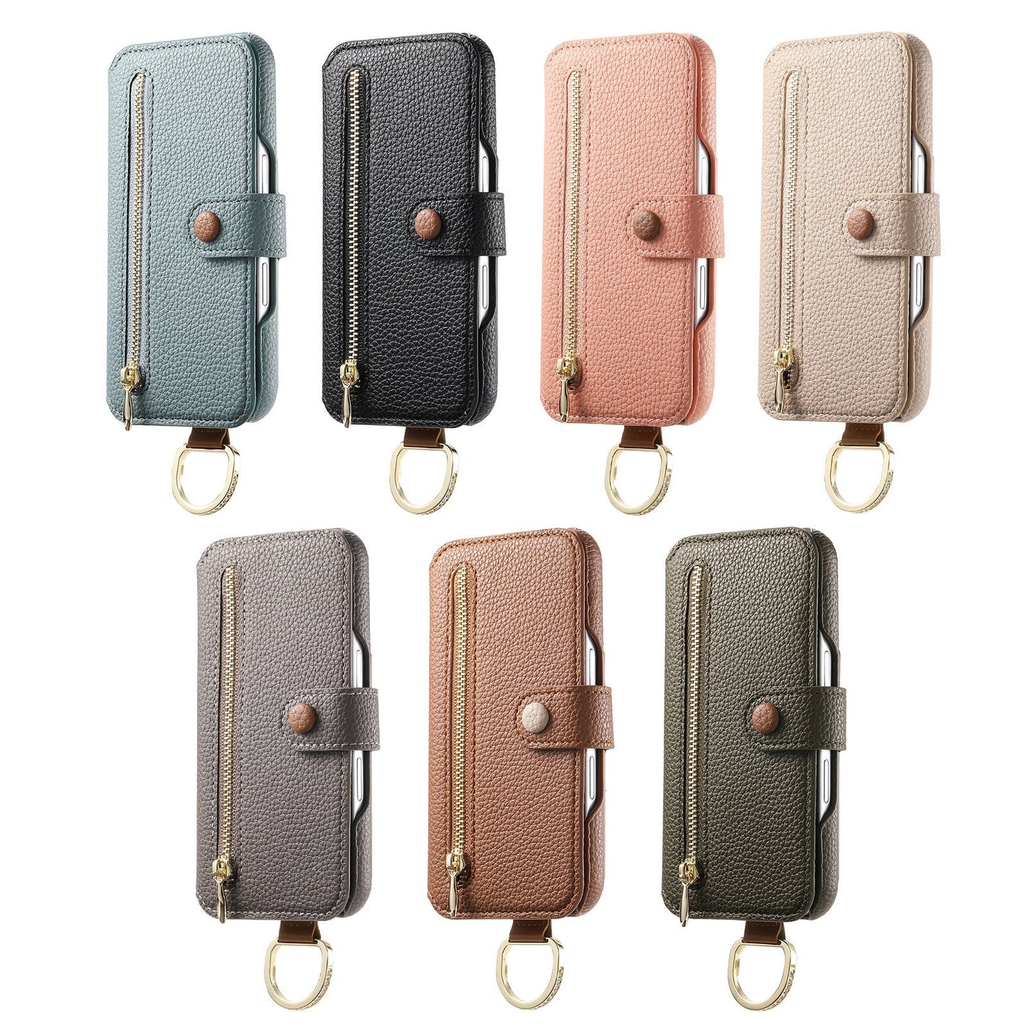 Frendorf | Lychee-Getreide-Leder-Wallet-Flip-Case für iPhone