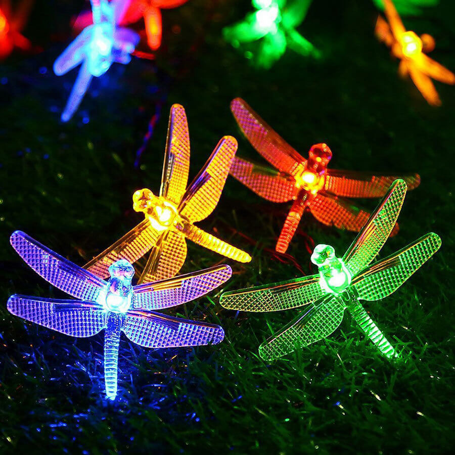 Frendorf | SolarGlim Dragonfly LED Lichterkette | Solarbetrieben | Wasserdicht | Party- & Gartenbeleuchtung