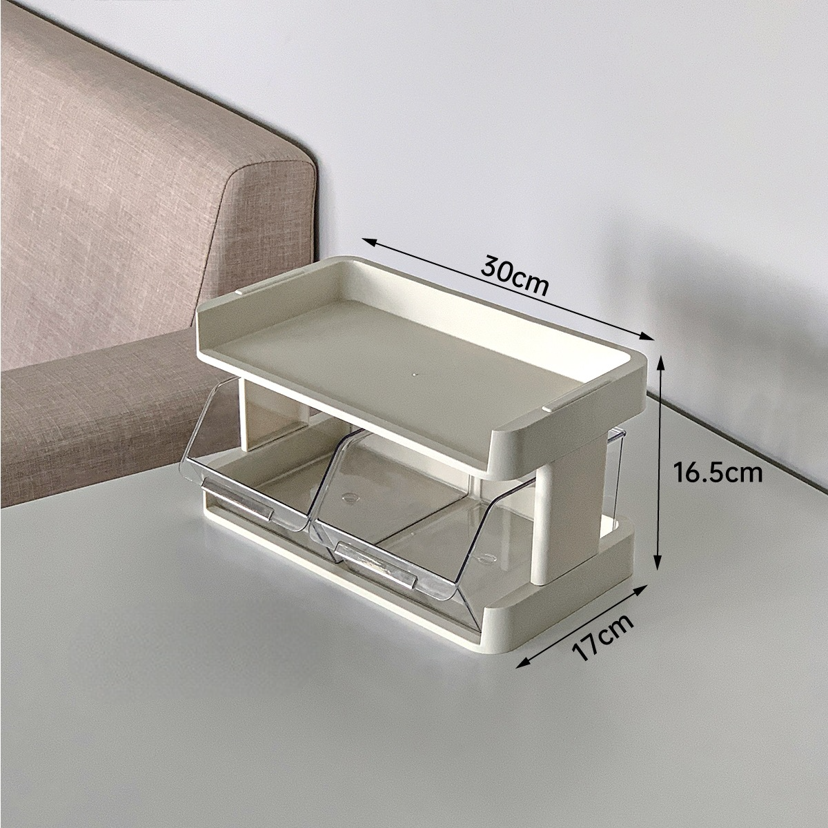 Kompakte transparente Schubladenspeicherbox