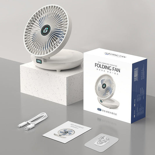 Frendorf | BreezeMate Mini-USB Ventilator | Tragbar & Wiederaufladbar | Verstellbar | Wand- & Desktopnutzung