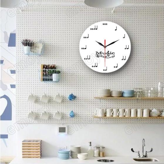 Musiknoten Wanddekoration Stille runde Uhr