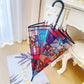 Frendorf | Transparenter Regenschirm mit Glas-in-Stock-Rahmenmuster
