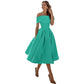 Frendorf | Mode Lässig Trägerlos Satin Partykleid