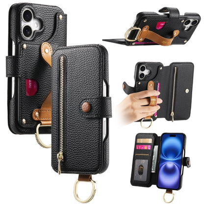 Frendorf | Lychee-Getreide-Leder-Wallet-Flip-Case für iPhone
