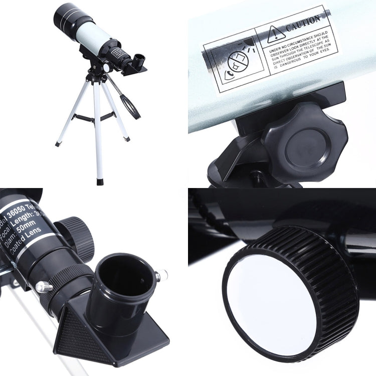 Frendorf | F36050 Tragbares Professionelles Hochauflösendes Hochzeiten Espace Astronomisches Teleskop Beobachtungsgerät mit Aluminiumlegierung Stativ (Silber)