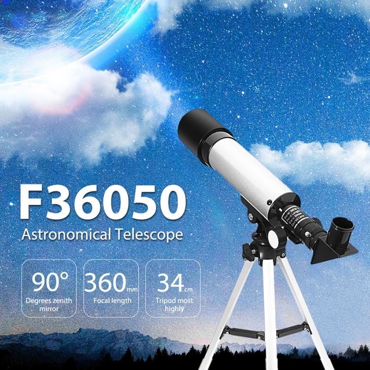 Frendorf | F36050 Tragbares Professionelles Hochauflösendes Hochzeiten Espace Astronomisches Teleskop Beobachtungsgerät mit Aluminiumlegierung Stativ (Silber)