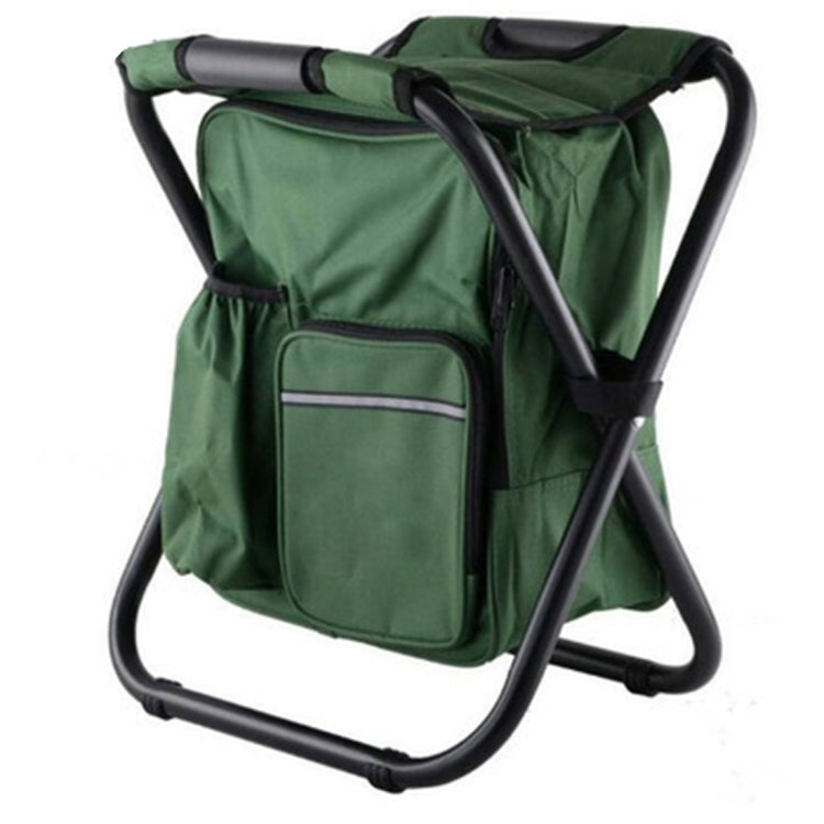 Frendorf | Outdoor tragbarer klappbarer Campingstuhl leichter Angelstrandstuhl Edelstahlrohr Klappstuhl mit Kühlbeutel (Grün)