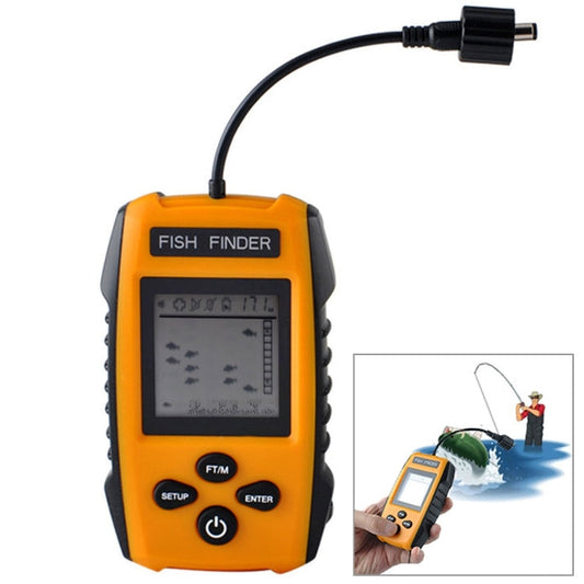 Frendorf | Tragbarer kabelgebundener Fischfinder mit Sonarsensor-Transducer und LCD-Display