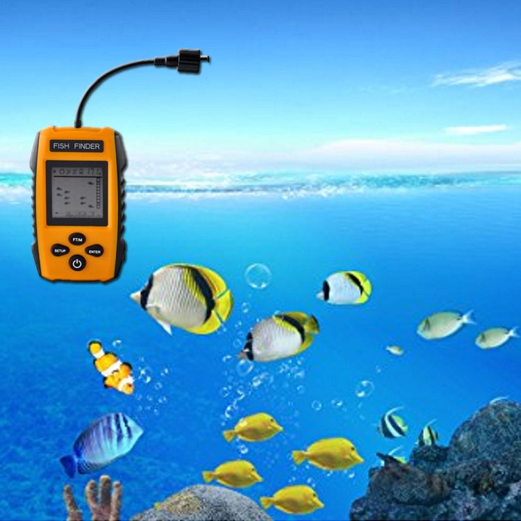 Frendorf | Tragbarer kabelgebundener Fischfinder mit Sonarsensor-Transducer und LCD-Display