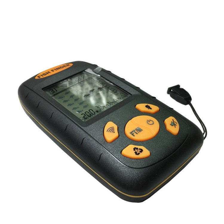 Frendorf | Tragbarer Ultrasonic Fischfinder, Wassertiefe & Temperatur Fischfinder mit kabelgebundenem Sonarsensor und LCD-Display