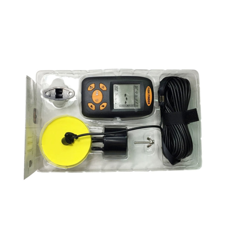 Frendorf | Tragbarer Ultrasonic Fischfinder, Wassertiefe & Temperatur Fischfinder mit kabelgebundenem Sonarsensor und LCD-Display