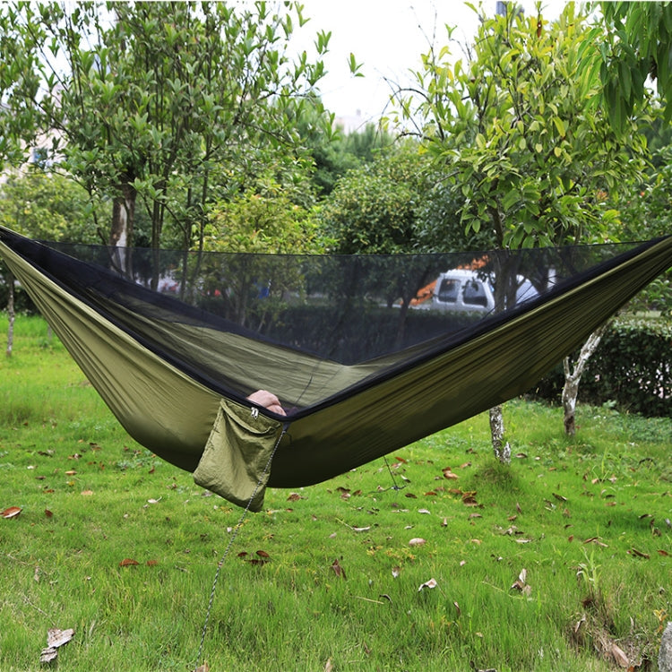 Frendorf | Tragbare Outdoor-Hängematte mit Moskitonetzen (Armeegrün)