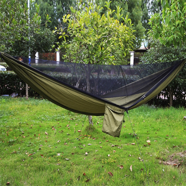 Frendorf | Tragbare Outdoor-Hängematte mit Moskitonetzen (Armeegrün)