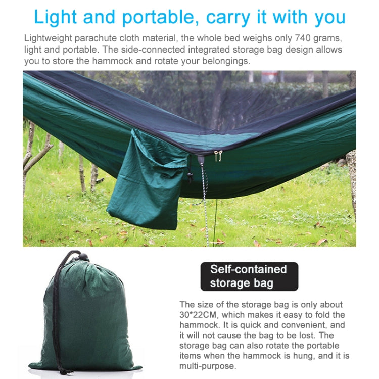 Frendorf | Tragbare Outdoor-Hängematte mit Moskitonetzen (Armeegrün)