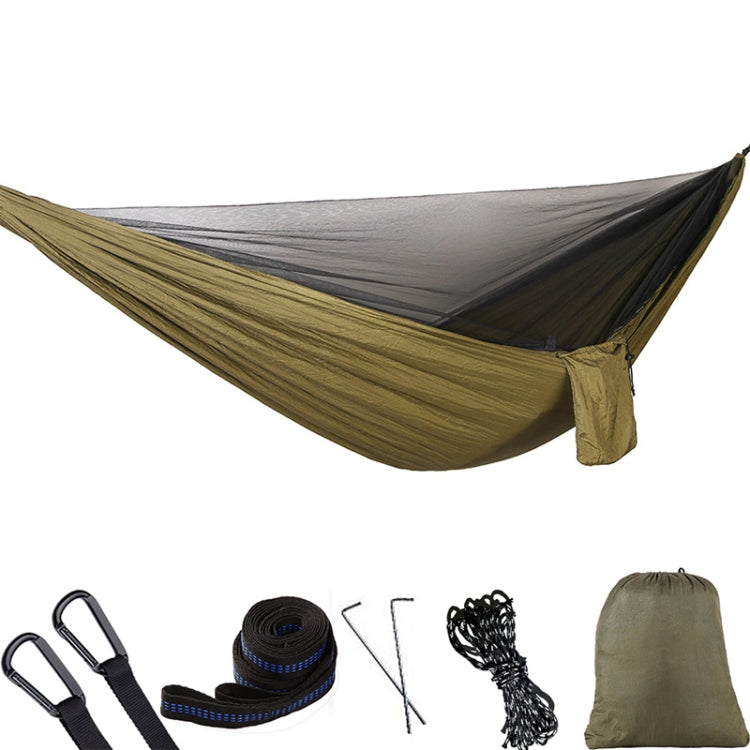 Frendorf | Tragbare Outdoor-Hängematte mit Moskitonetzen (Armeegrün)