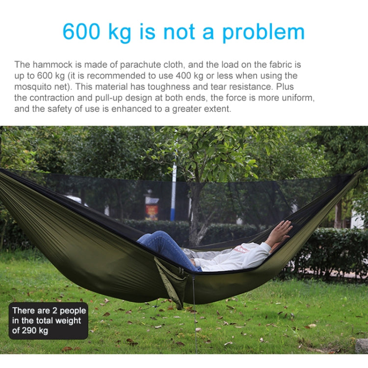 Frendorf | Tragbare Outdoor-Hängematte mit Moskitonetzen (Armeegrün)