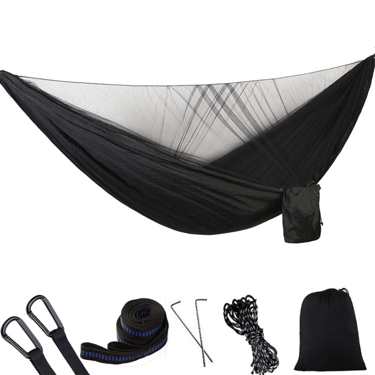 Frendorf | Tragbare Outdoor-Paragliding-Hängematte mit Moskito-Netzen (Schwarz)