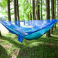 Frendorf | Tragbare Outdoor-Paraglider-Hängematte mit Moskitonetzen (Dunkelblau + Babyblau)