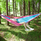 Frendorf | Tragbare Outdoor-Paraglider-Hängematte mit Moskitonetzen (Pink Blau)