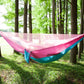 Frendorf | Tragbare Outdoor-Paraglider-Hängematte mit Moskitonetzen (Pink Blau)