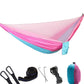 Frendorf | Tragbare Outdoor-Paraglider-Hängematte mit Moskitonetzen (Pink Blau)