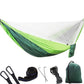 Frendorf | Tragbare Outdoor Fallschirm-Hängematte mit Moskitonetzen (Grün)