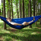 Frendorf | Tragbare Outdoor Fallschirm-Hängematte mit Moskitonetzen (Blau)