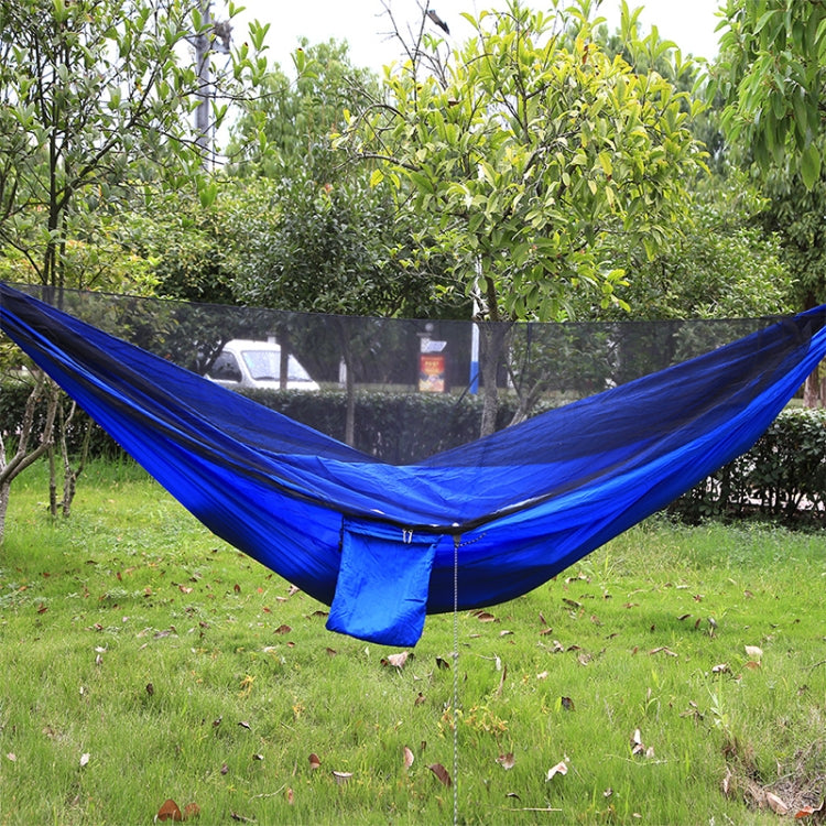 Frendorf | Tragbare Outdoor Fallschirm-Hängematte mit Moskitonetzen (Blau)