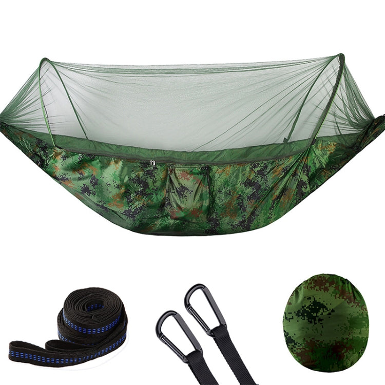 Frendorf | Tragbare Outdoor Camping Vollautomatische Nylon Fallschirm-Hängematte mit Mückennetzen, Größe: 290 x 140cm (Tarnung)
