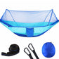Frendorf | Tragbare Outdoor-Camping Vollautomatische Nylon-Drachen-Hängematte mit Moskito-Netzen, Größe: 290 x 140 cm (Dunkelblau + Babyblau)