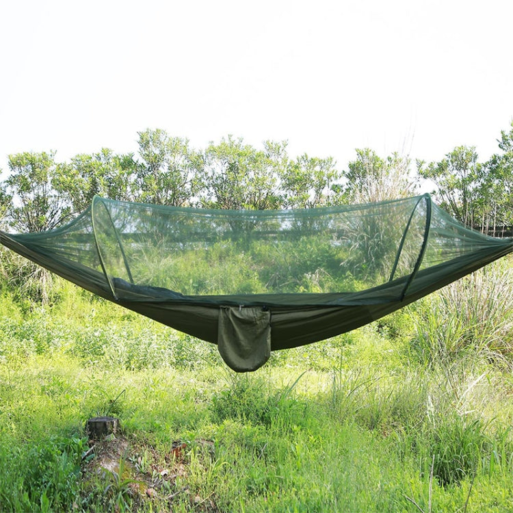 Frendorf | Tragbare Outdoor Camping Vollautomatische Nylon Fallschirmhängematte mit Moskitonetzen, Größe : 250 x 120cm (Olivegrün)