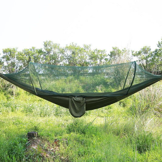 Frendorf | Tragbare Outdoor Camping Vollautomatische Nylon Fallschirmhängematte mit Moskitonetzen, Größe : 250 x 120cm (Olivegrün)