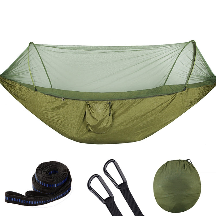 Frendorf | Tragbare Outdoor Camping Vollautomatische Nylon Fallschirmhängematte mit Moskitonetzen, Größe : 250 x 120cm (Olivegrün)