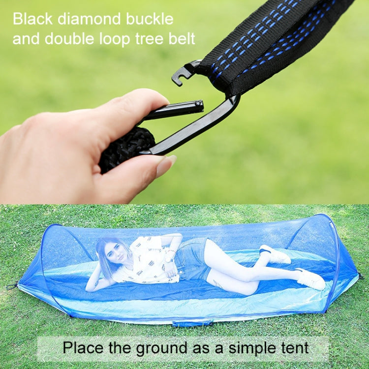 Frendorf | Tragbare Outdoor Camping Vollautomatische Nylon Fallschirm-Hängematte mit Moskitonetzen, Größe: 250 x 120 cm (Schwarz)